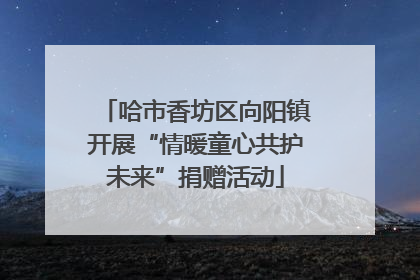 哈市香坊区向阳镇开展“情暖童心共护未来”捐赠活动
